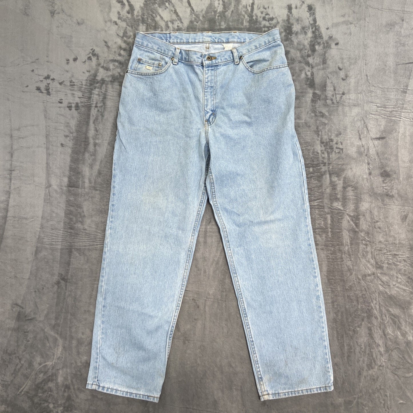 Vintage H.I.S. 90s Y2K Straight Jeans Men's Size 36x30 Light Blue Denim