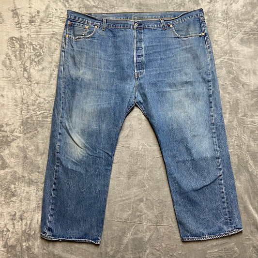Levi's 501 Straight Jeans Men's Big & Tall Sz 50x29 Blue Medium Wash Button-Fly
