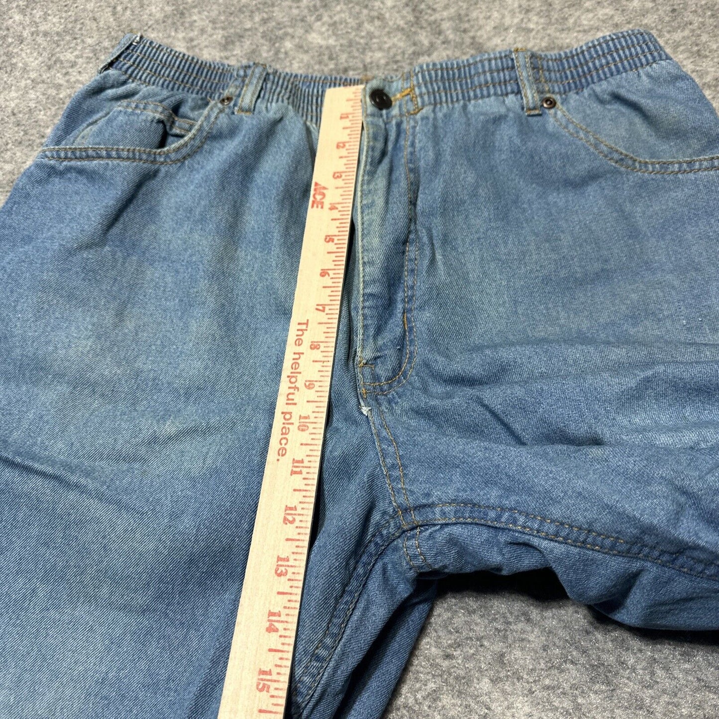 Vintage Habands Ice House Flannel Lined Jeans Men's 36S Blue Light Wash Denim