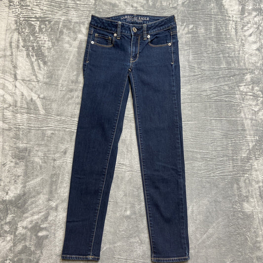 American Eagle Super Stretch Skinny Jean Women’s Size 00 Short Dark Blue Denim