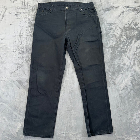 Dickies Men's Duck Canvas Carpenter Pants 38x32 Black Workwear