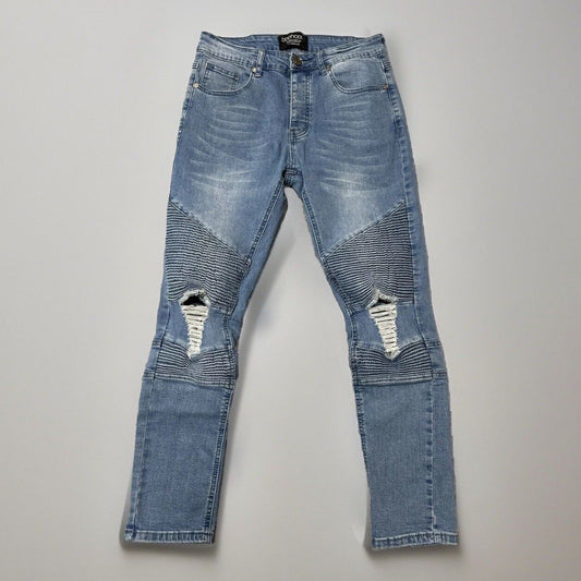 Boohoo MAN Skinny Men's Jeans Size 30S Blue Light Wash Denim