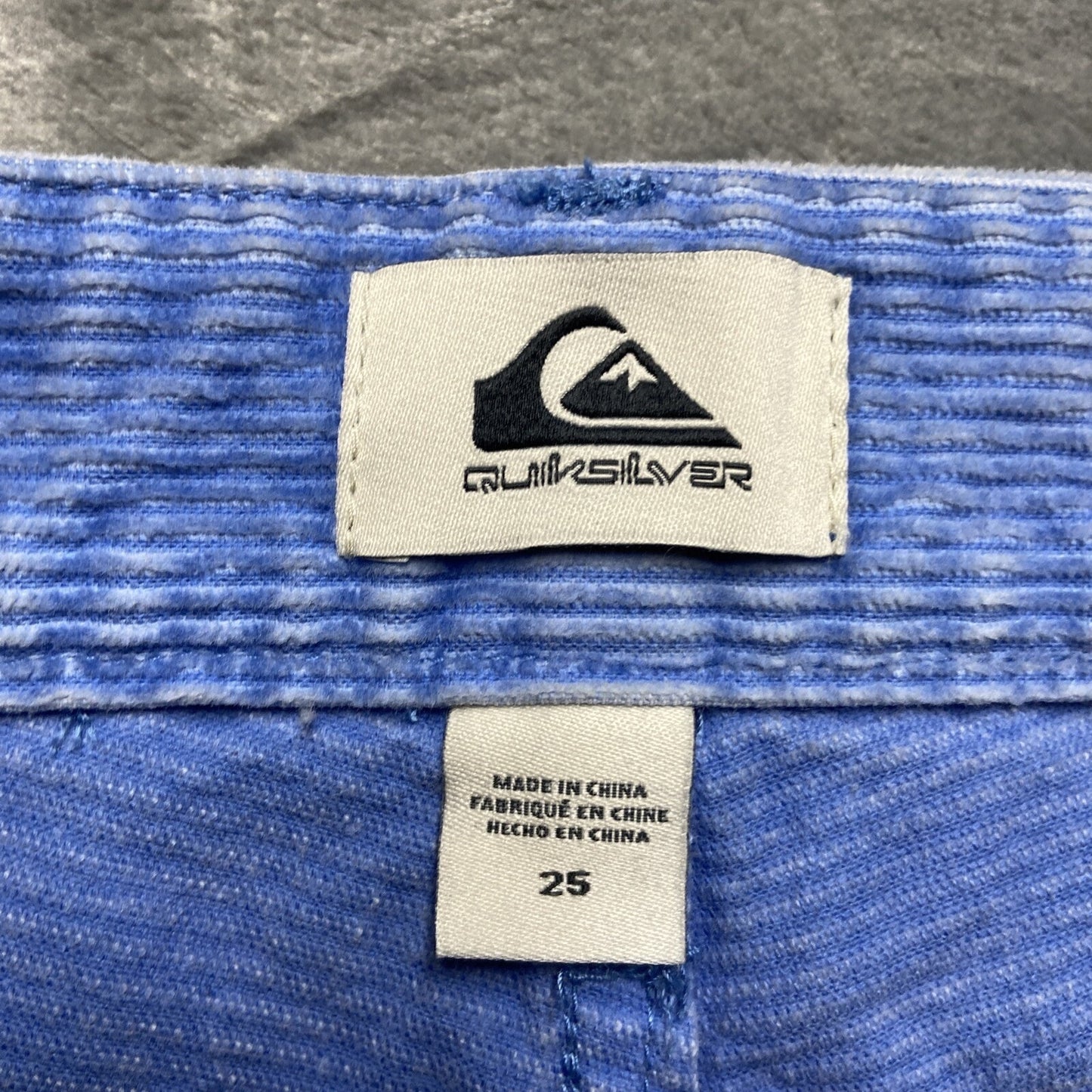 Quiksilver Chino Pants Men's Size 25 Corduroy Ribbed Straight Blue