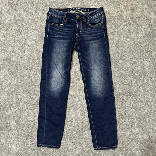 American Eagle Women's Super Stretch Crop Jeans Jegging Size 00 Regular Blue