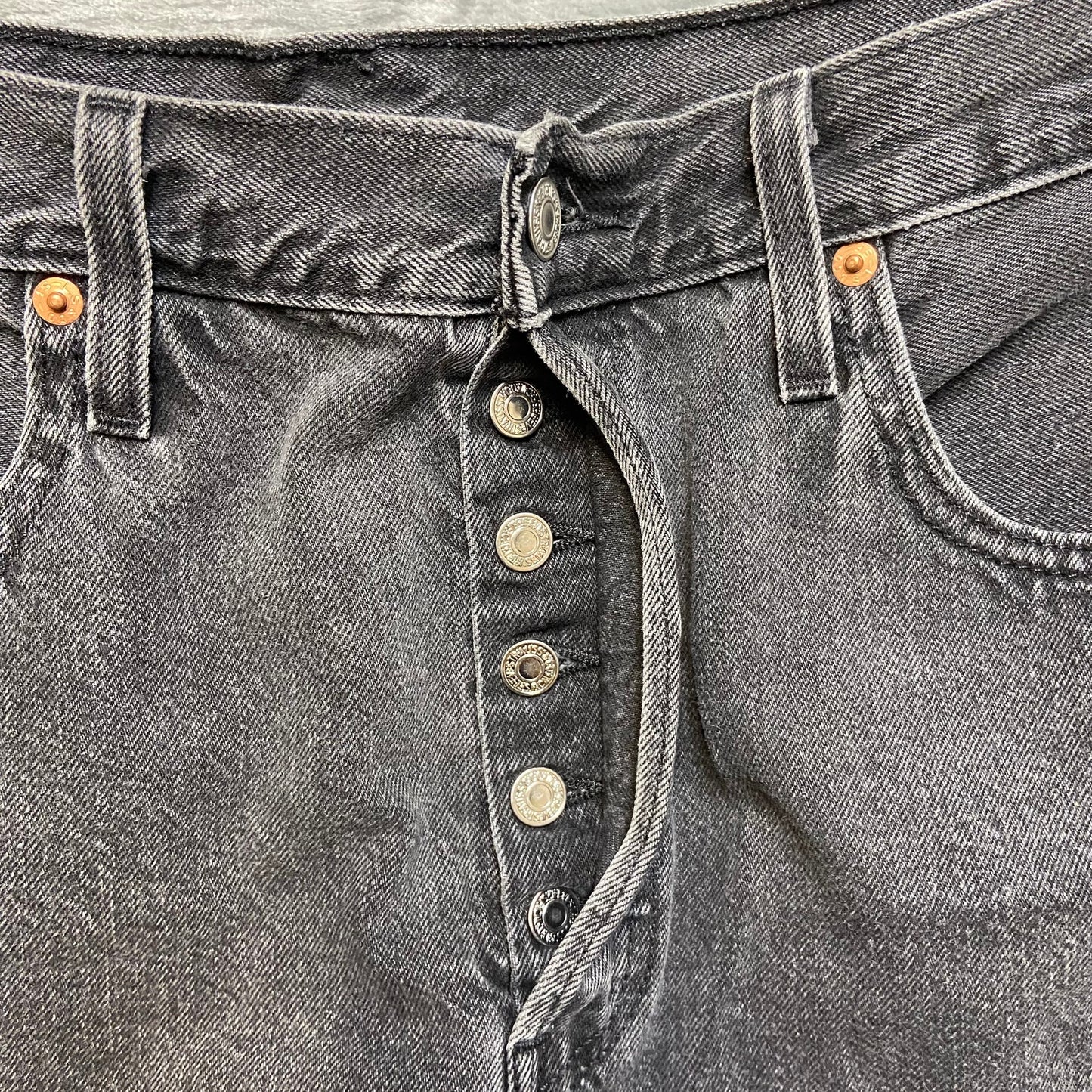 Levi's 501xx Cutoff Shorts Women's Size 31 Black Denim Button-Fly 100% Cotton