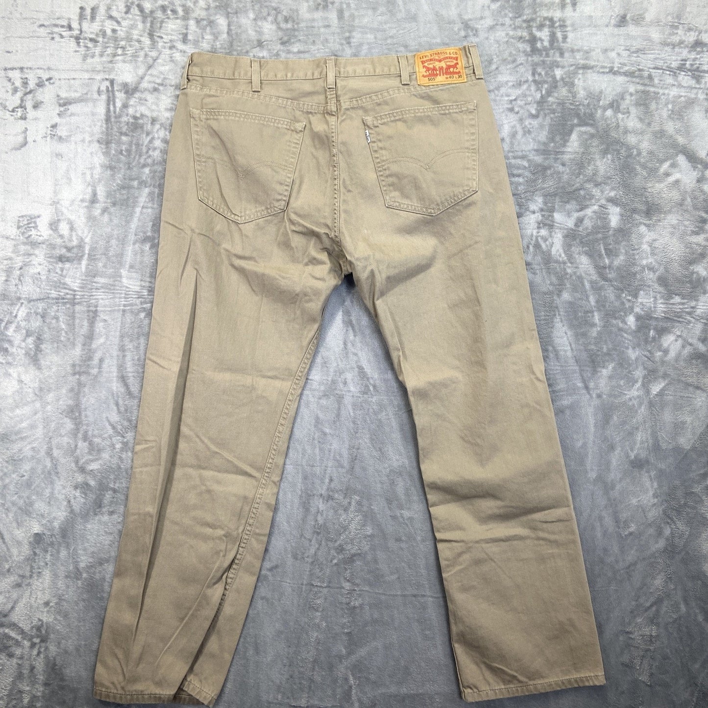 Levi's 505 Straight Jeans Men's Size 40x30 Taupe Brown Denim