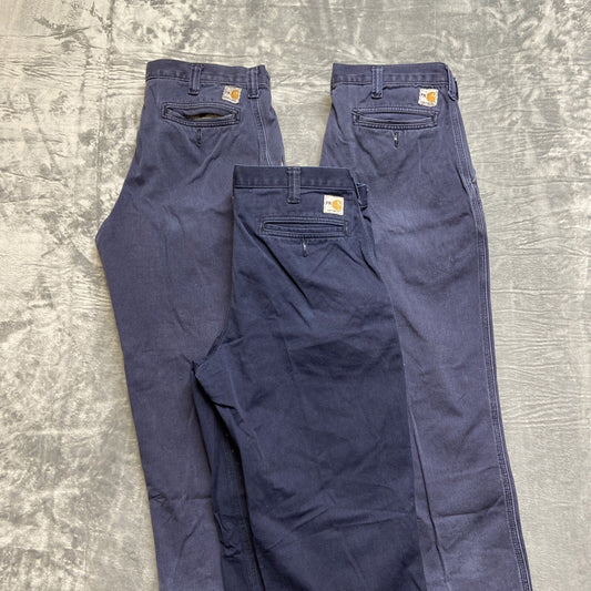 Lot of 3 Carhartt FR Chino Pants Men's Size 34x30 Gray Pants Grade A/B Wholesale