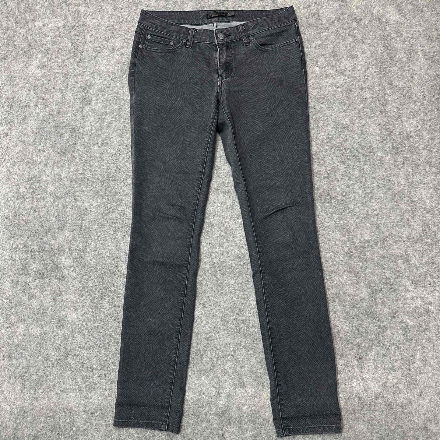 prAna Women's Straight Jeans Size 4/27 Black Dark Wash Denim