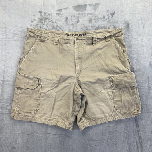 Duluth Trading Flex Fire Hose Cargo Shorts Men's Size 44 Beige Brown Shorts