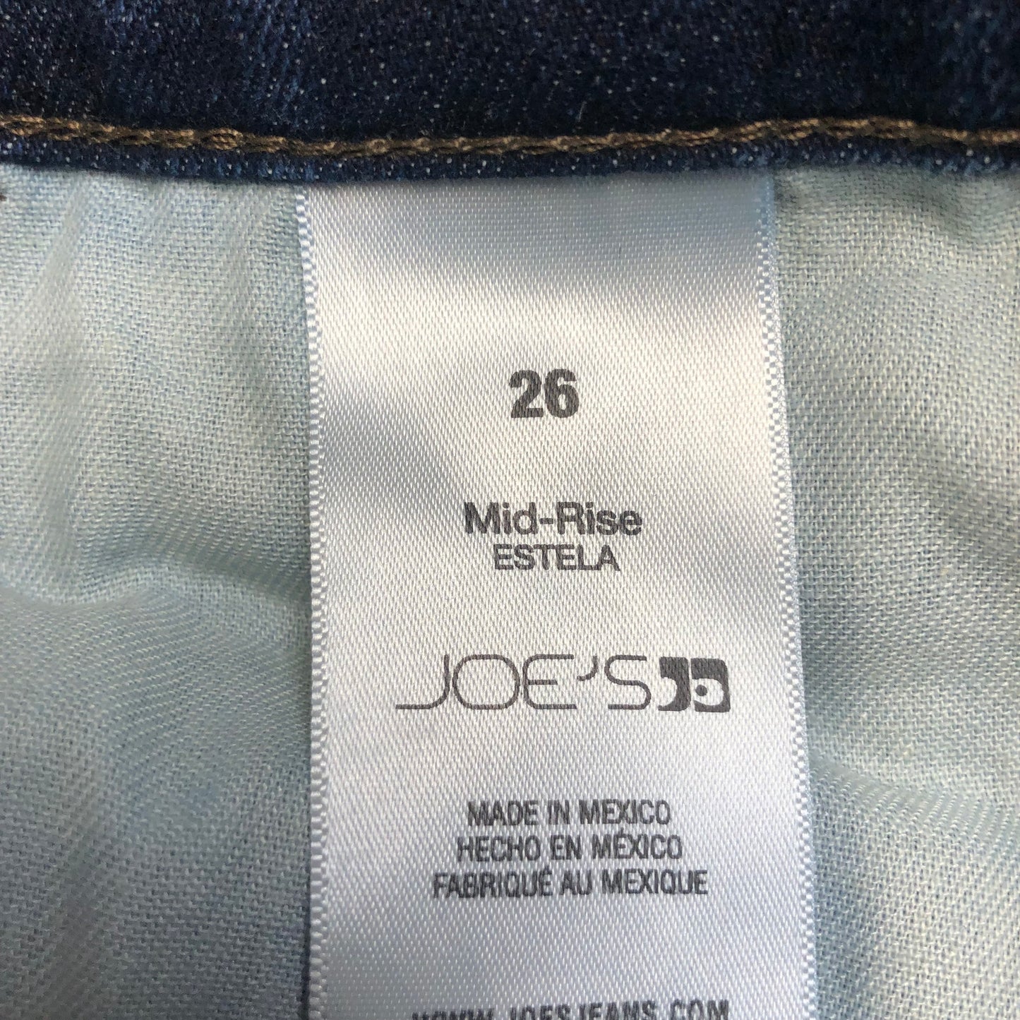 Joe's Jeans Mid Rise Estela Stretch Jeans Women's Size 26 Dark Blue Denim