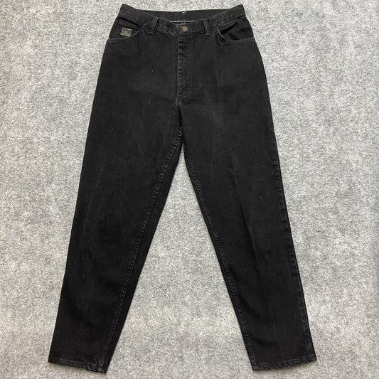 Vintage Wrangler Straight Jeans Women's Size 12 x 30 Black Denim