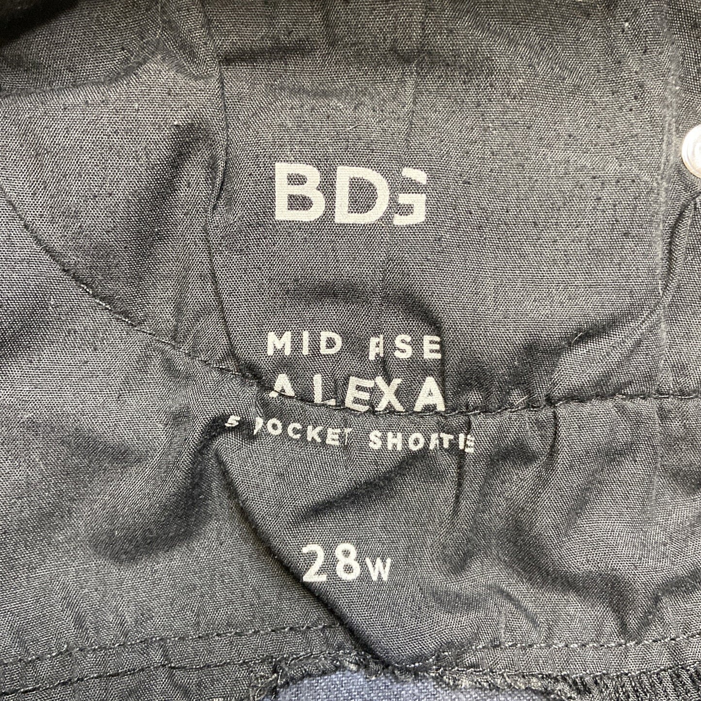 BDG Mid-Rise Alexa 5 Pocket Cuffed Denim Shorts Women’s Size 28W Dark Blue Denim