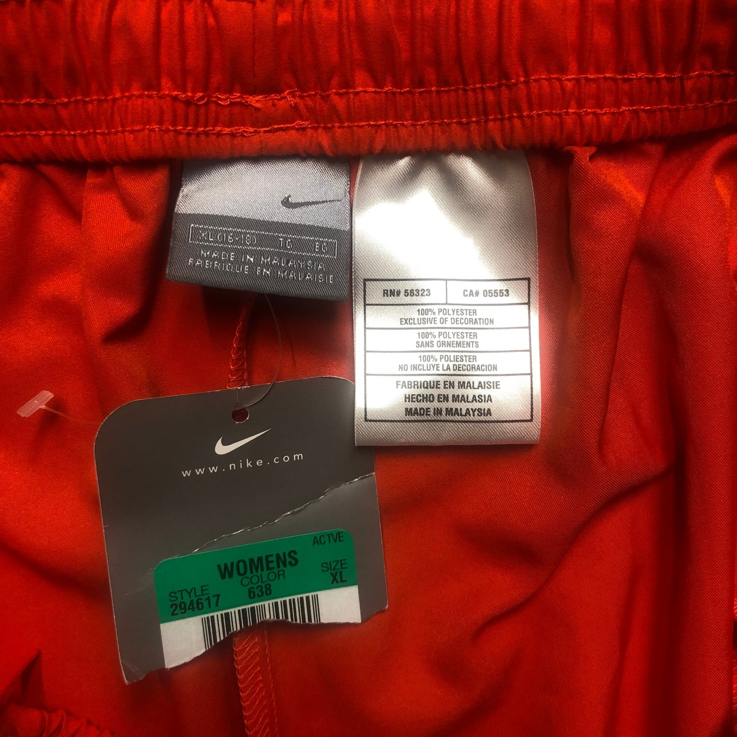 New Nike Athletic Pants Women's Size M Orange NWT