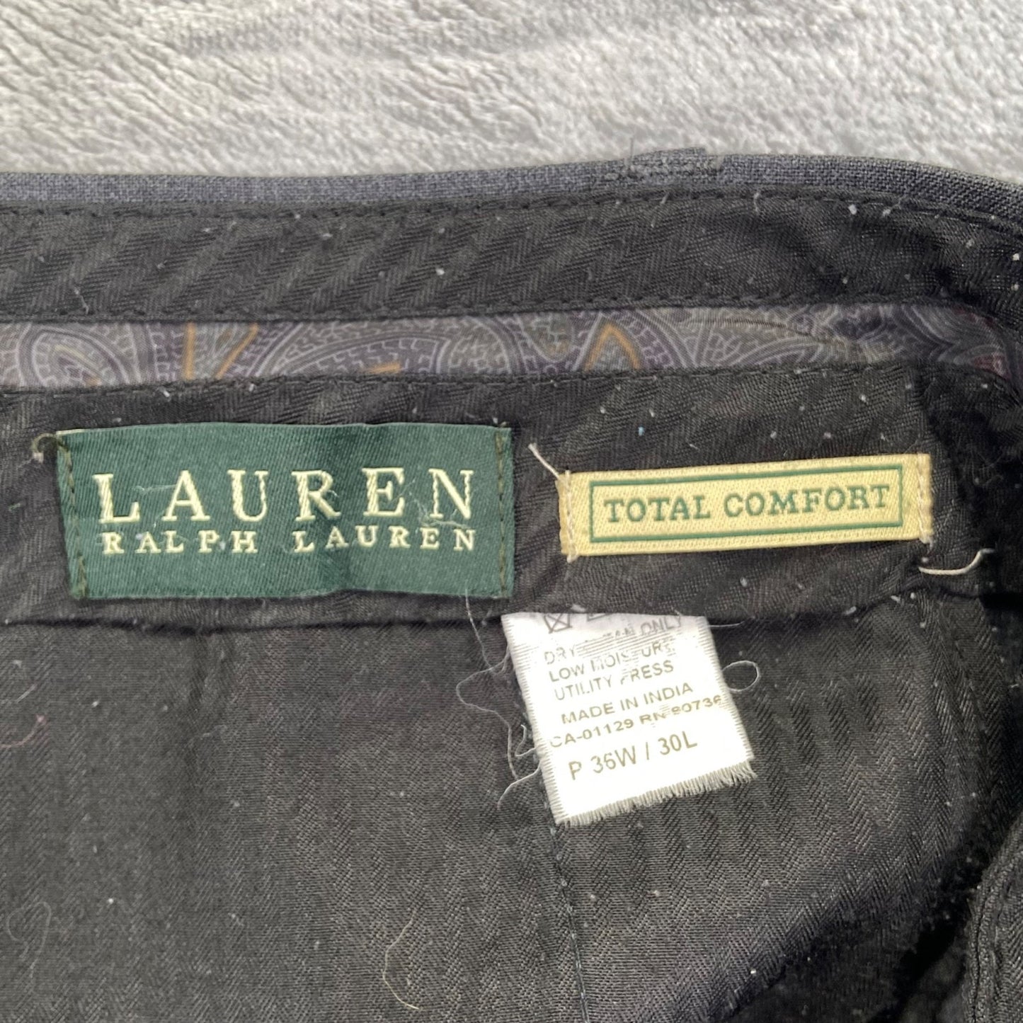 Lauren Ralph Lauren Men's Pleated Dress Pants 36x30 Gray