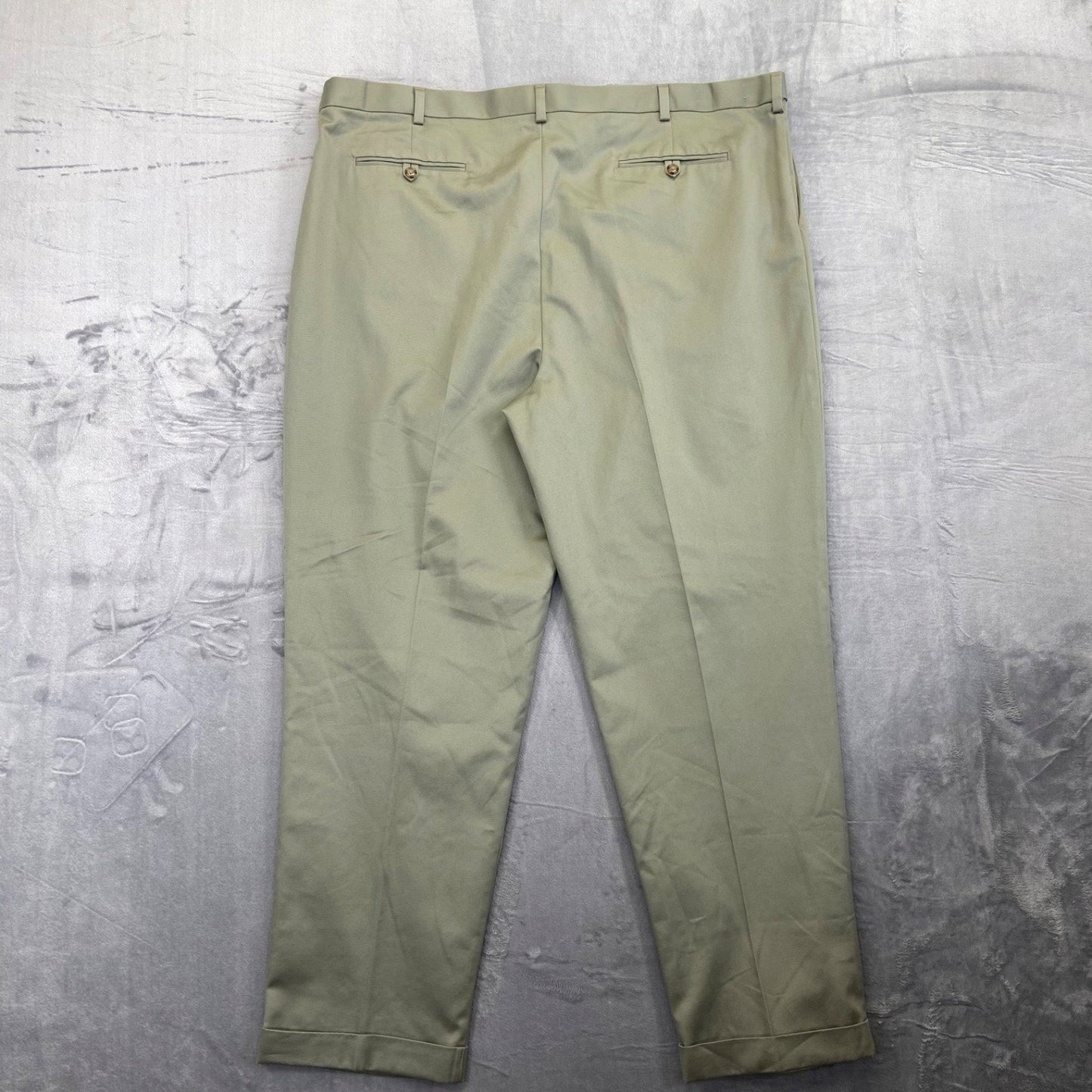 Roundtree & Yorke Men's Pleated Chinos Pants 48x34 Khaki #534424