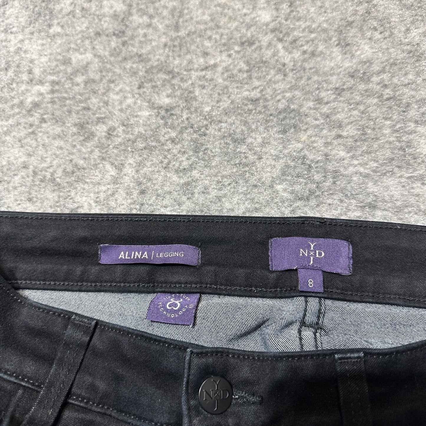 NYDJ Alina Women's Leggings Size 8 Black Dark Wash Denim