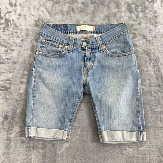 Vintage Levi's 542 Low Rise Cuffed Denim Shorts Women's Size 8 Blue Jeans Jorts