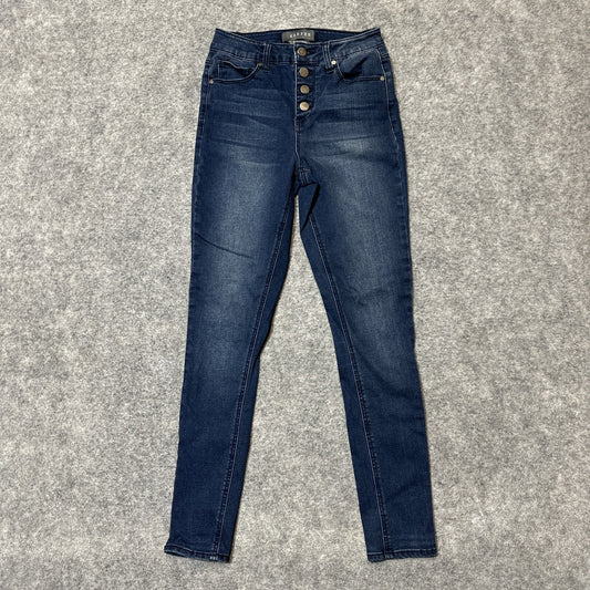 HARPER Women's Skinny Button Fly Jeans Size 25 Blue Dark Wash Denim
