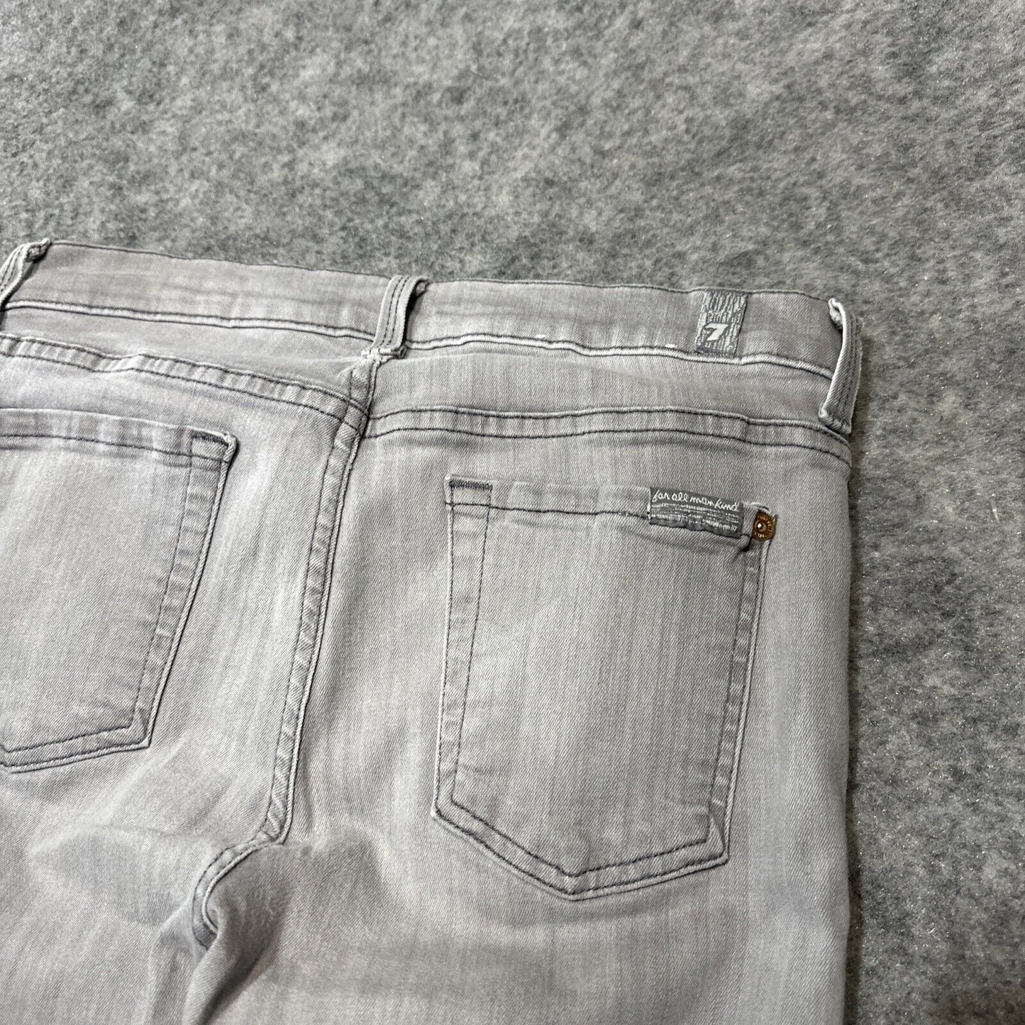 7 For All Mankind The Modern Straight Women's Pull On Jeans Size 26 Gray Denim