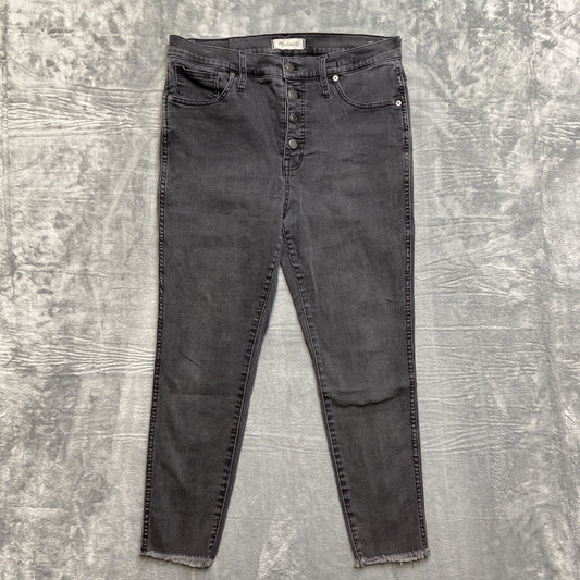 Madewell 10” High Rise Skinny Jeans Women’s Size 31p Dark Gray Button Fly Denim