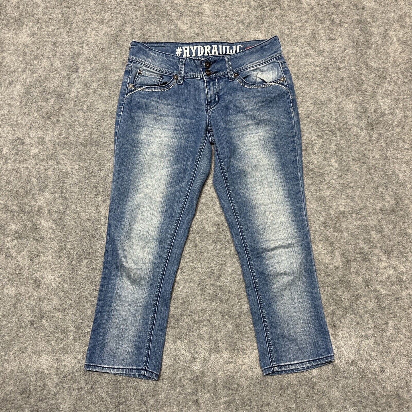HYDRAULIC Lola Curvy Women's Capri Jeans Size 5/6 Blue Medium Wash