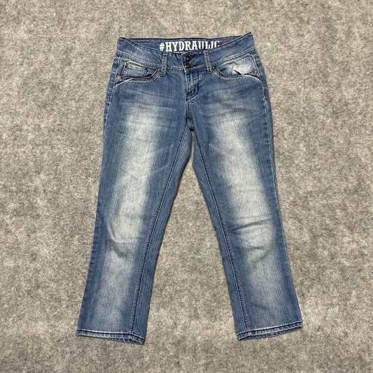 HYDRAULIC Lola Curvy Women's Capri Jeans Size 5/6 Blue Medium Wash