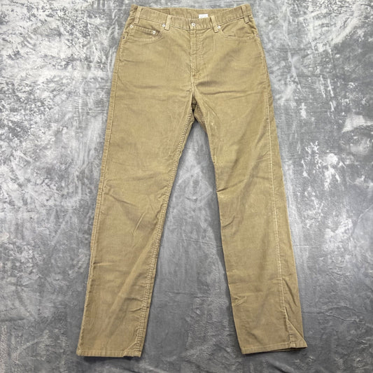 Vintage Levi's 505 Regular Fit Corduroy Straight Leg Men's 36x36 Khaki Pants