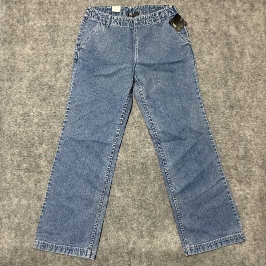 Vintage New Mossimo Gene Wide Leg Side Zip Jeans Women's Size 29 Light Blue