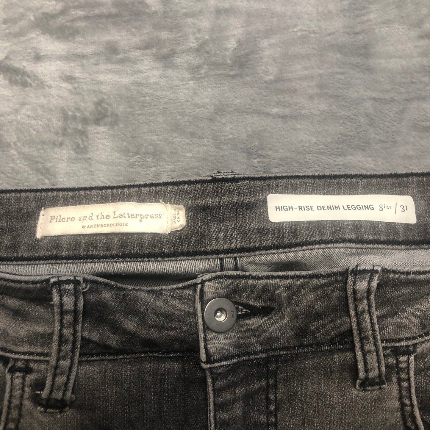 New Pilcro by Anthropologie High Rise Denim Legging Jeans Women's Size 31 Black