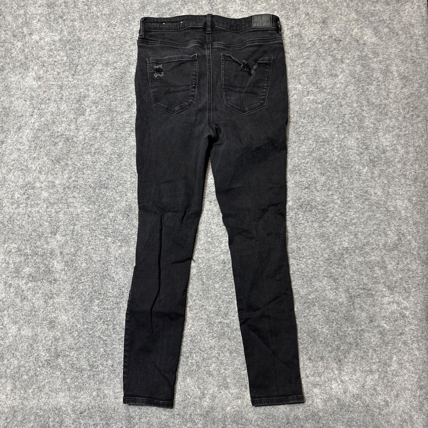 American Eagle Distressed Next Level Stretch Hi Rise Jegging Women's 10R Black