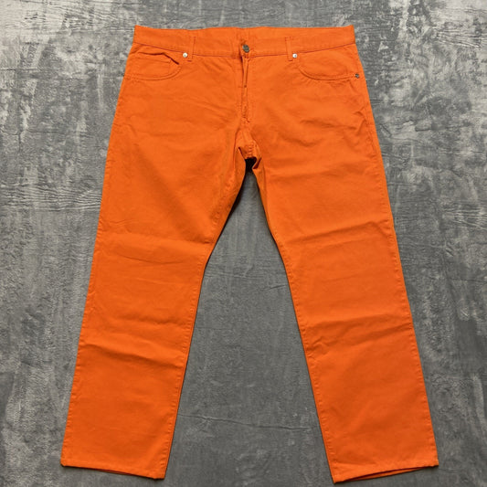 New Faconnable Comfort Fit Straight Jeans Men's Size 40 Blaze Orange