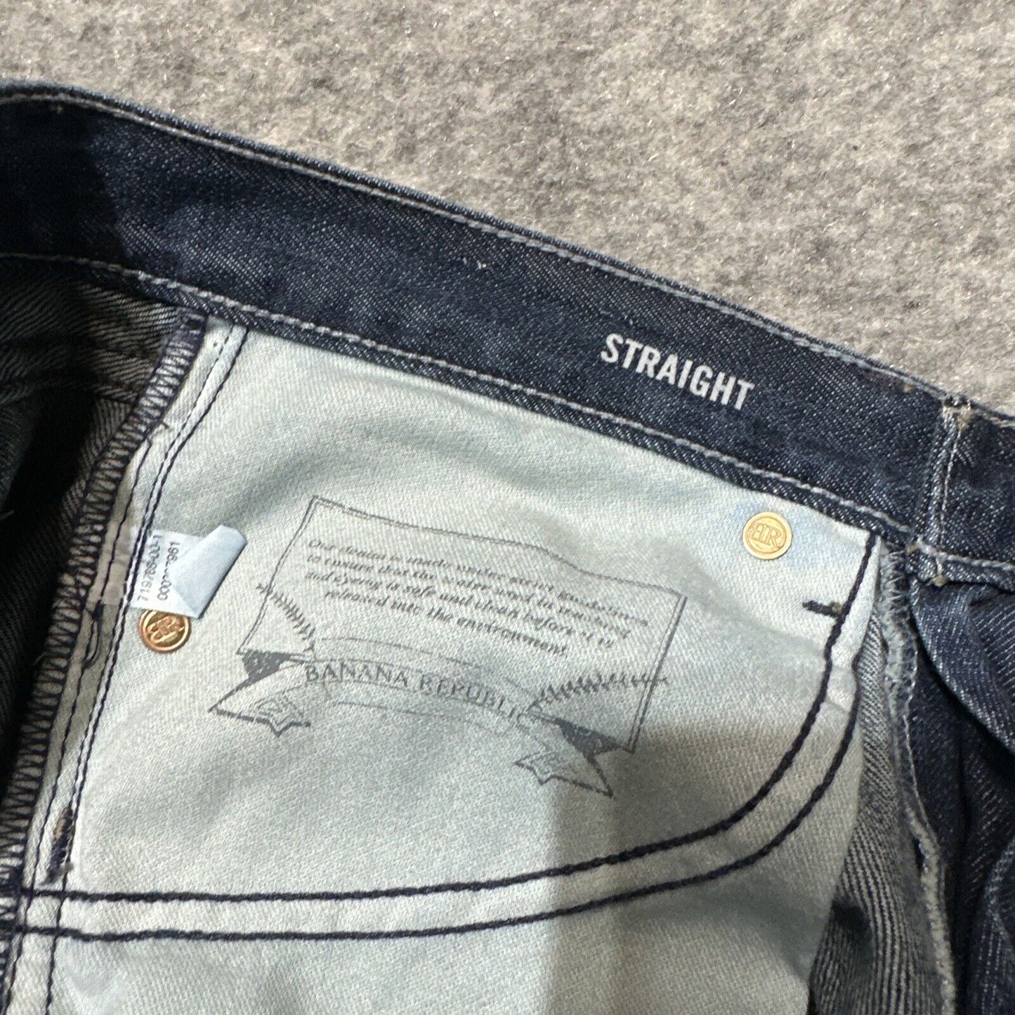Banana Republic Men's Distressed Straight Jeans Size 28 Blue Dark Wash Denim