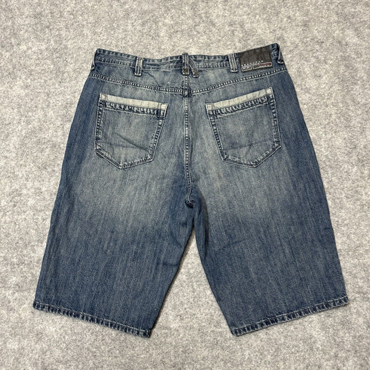 Sean John Men's Bermuda Jean Shorts Sz 40 Blue Dark Denim Y2K Grunge Streetwear