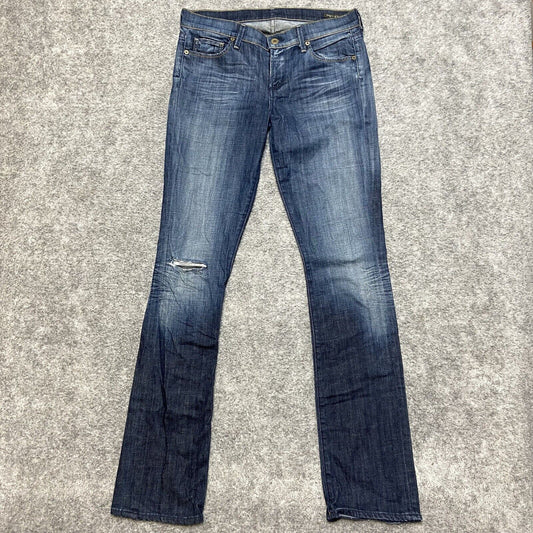 Citizens of Humanity Distressed Bootcut Jeans Women's Size 28 Dark Blue Faded