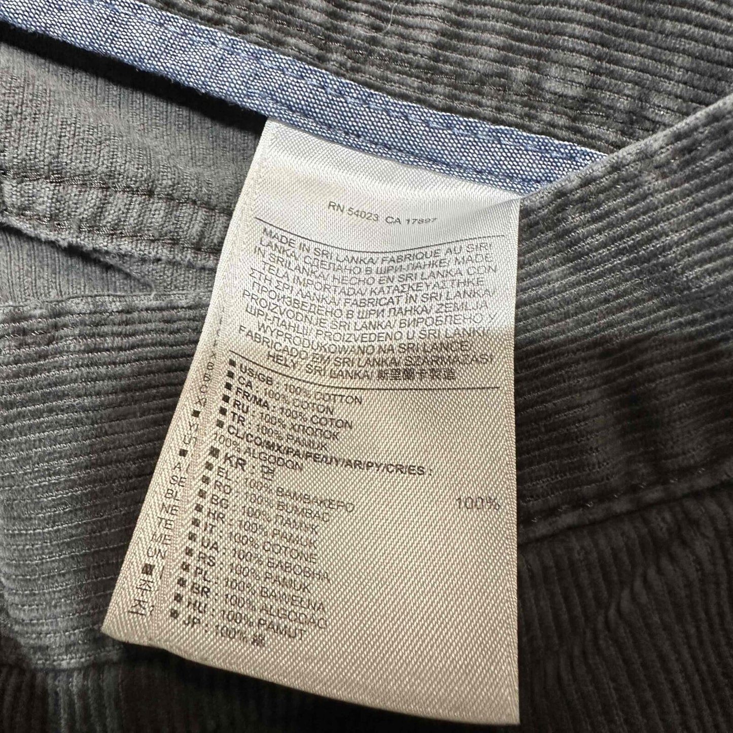 Banana Republic Pima Cotton Men's Corduroy Straight Jeans Size 31x32 Black Dark