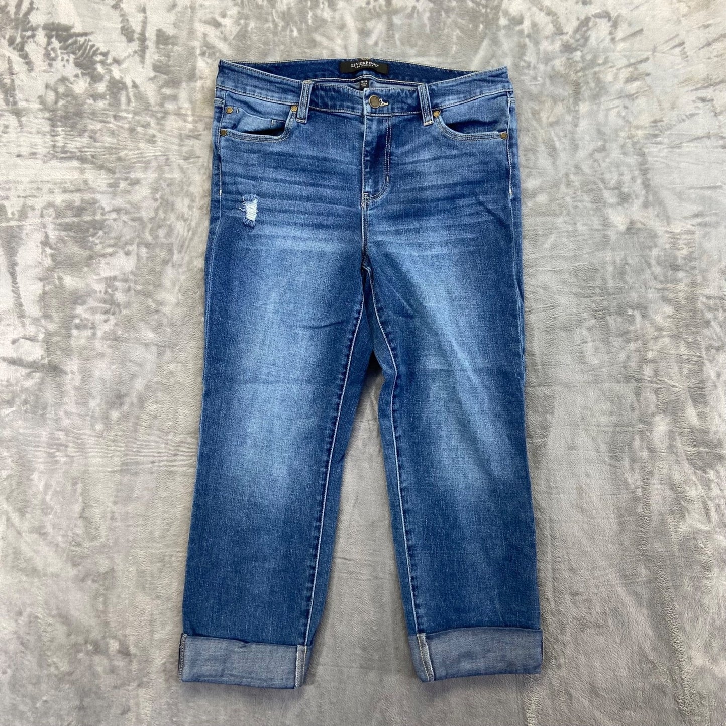 Liverpool Women's Charlie Crop Skinny Jeans Size 10 Blue Denim