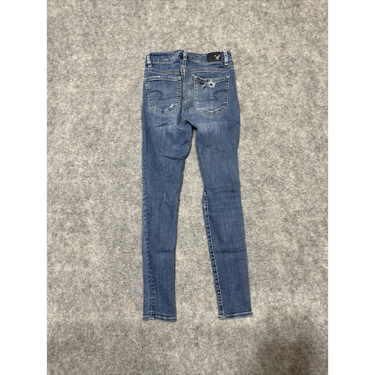 American Eagle Super Stretch Women's Distressed Hi Rise Jegging Size 0 Blue