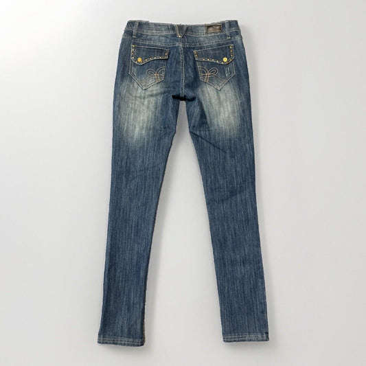 Rocawear Hannah Women's Skinny Jeans Size 7 Blue Dark Wash Denim