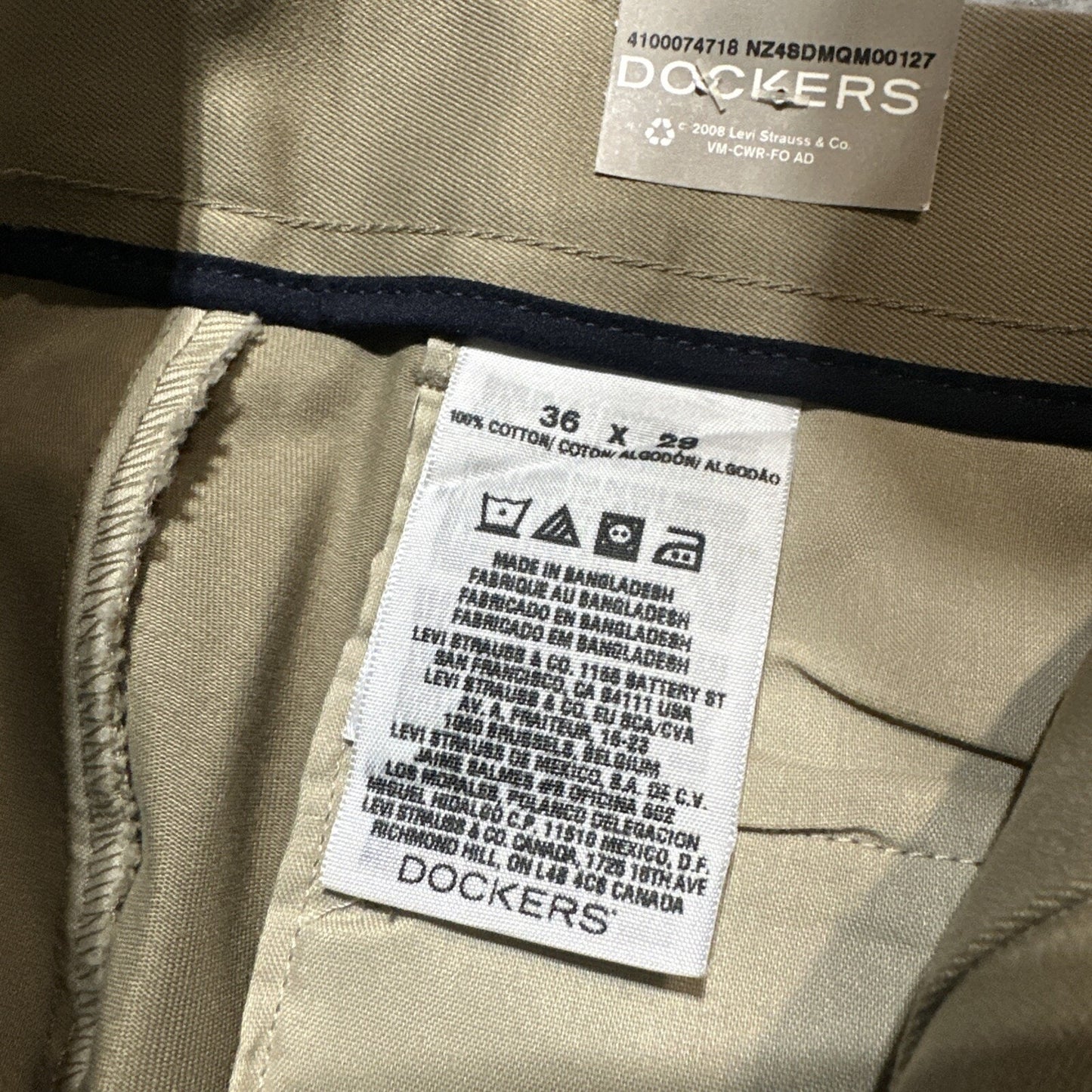 New Dockers Signature Khaki Pleated D3 Classic Fit Dress Pants Men's 36x29 Tan