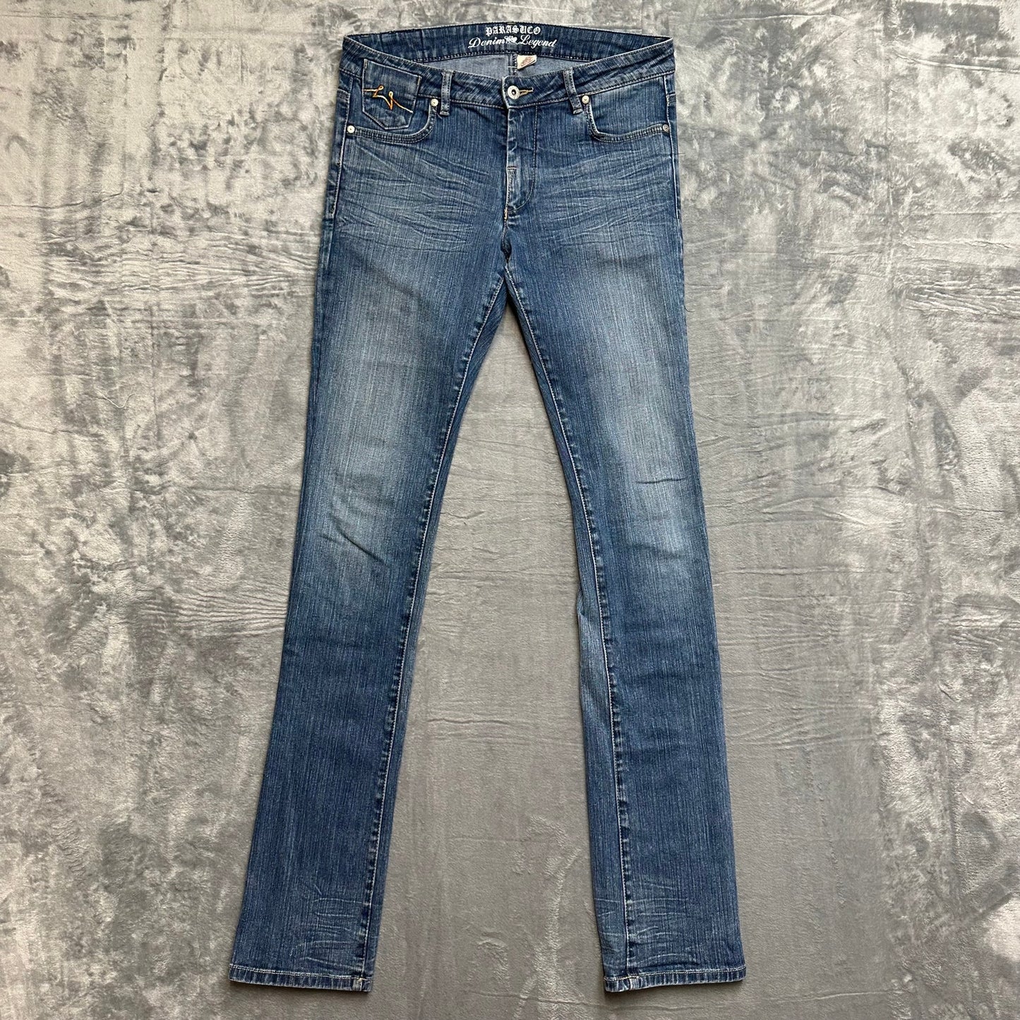 Vintage Parasuco Embroidered Stacked Skinny Jeans Women’s Size 11 Blue Denim Rare