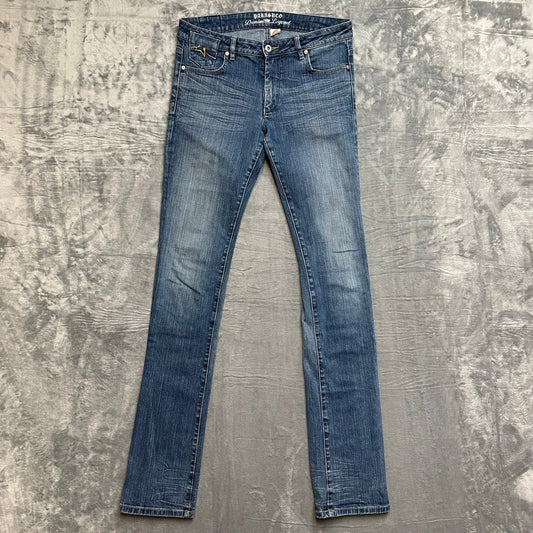 Vintage Parasuco Embroidered Stacked Skinny Jeans Women’s Size 11 Blue Denim Rare