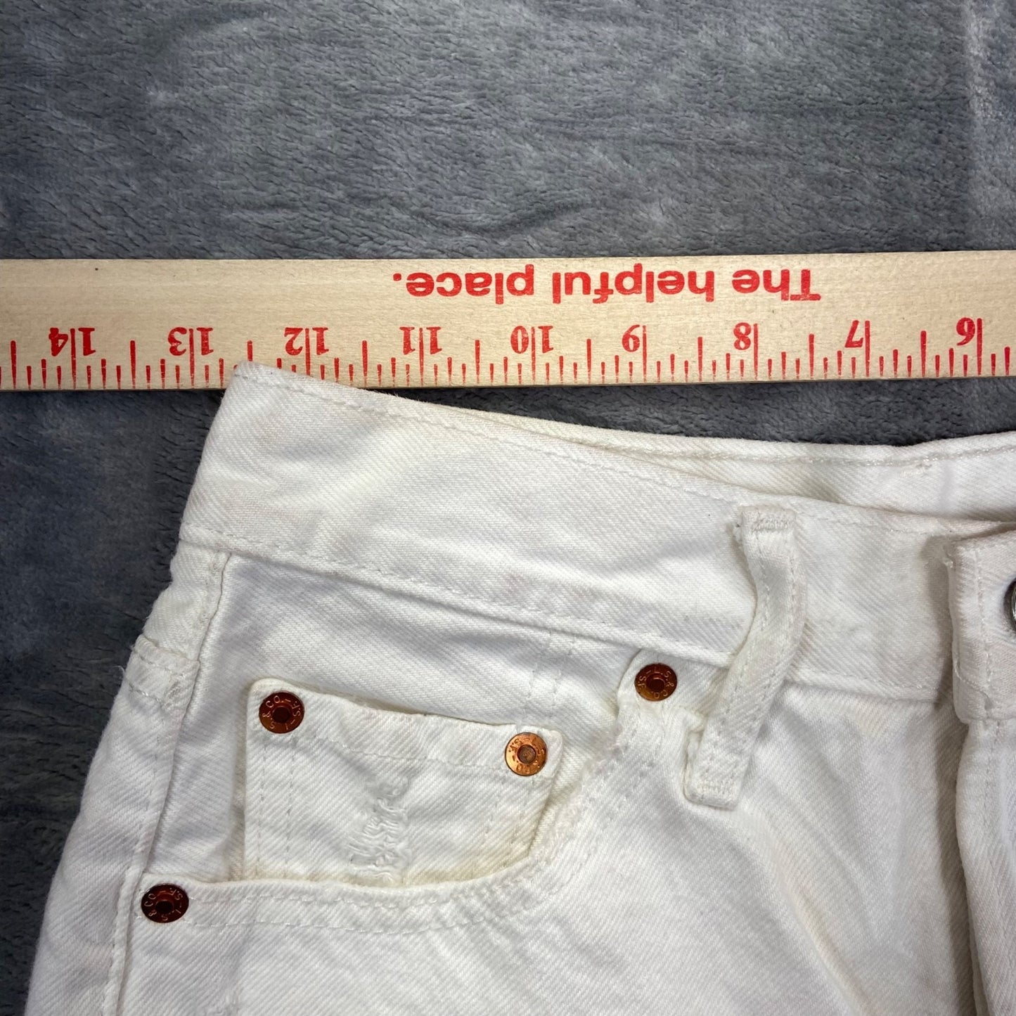 Levi's 501 Distressed Cutoff Denim Shorts Women Sz 25 White 100% Cotton MSRP $70