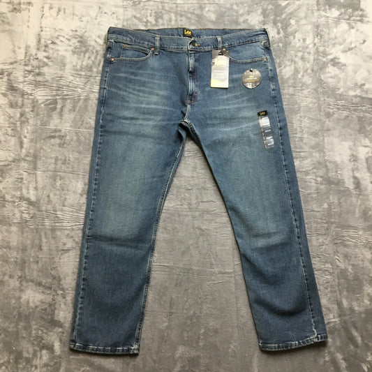 New Lee Slim Fit Straight Jeans Men's Size 42x30 Dark Blue Comfort Stretch