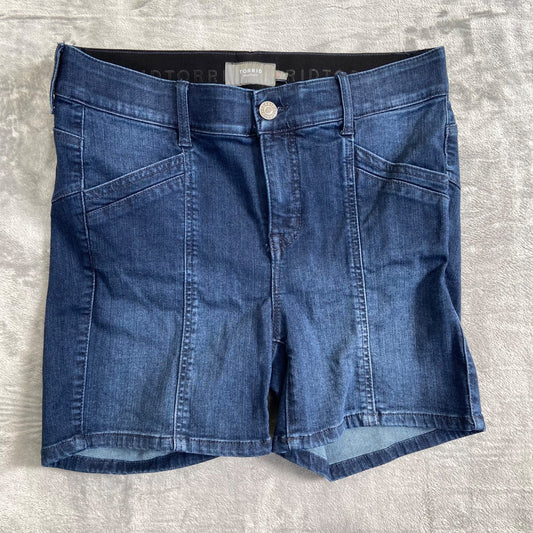 Torrid Women's Bermuda Denim Shorts Size 10 Blue Dark Wash Denim Summer