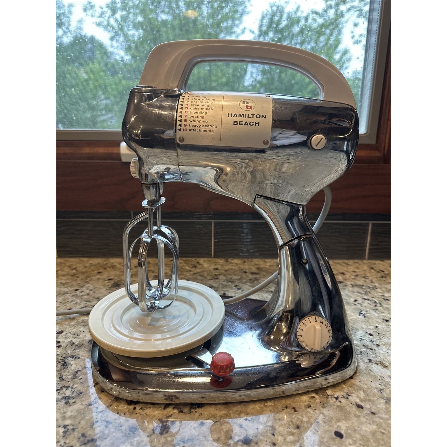 1938 Vintage Hamilton Beach Chrome Stand Mixer 10 Speed 2 Bowls 8FM-127 Model H