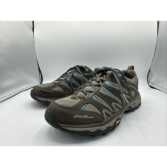 EDDIE BAUER WOMEN'S SIZE 7 VIBRAM HIKING TRAIL GRAY AND BLUE SHOES