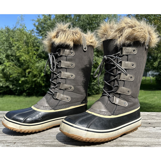 JBU Edith Encore Winter Snow Faux Fur Dark Brown Lace Up Boots Women’s Size 11
